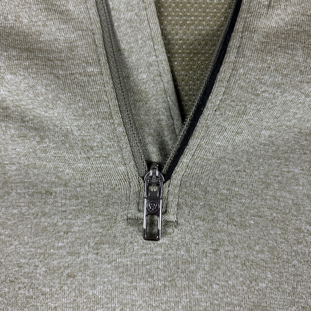 Lululemon Hoodie Mens L Green 1/4 Zip Stretch Your Head Lightweight - Picture 3 of 16